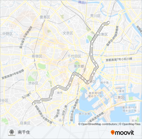日比谷線 Metro Line Map