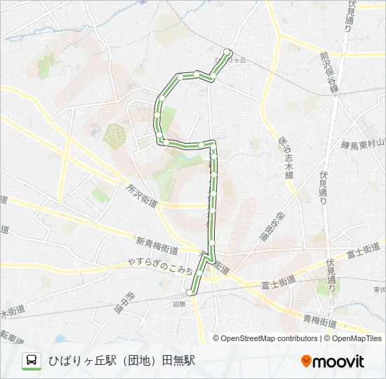 深夜 バスの路線図