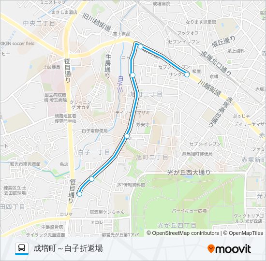 増７２ Bus Line Map