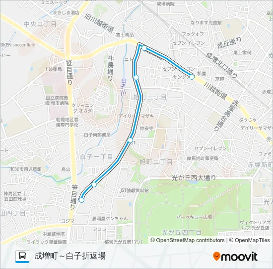 増７２ Bus Line Map