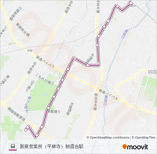 朝２２ バスの路線図