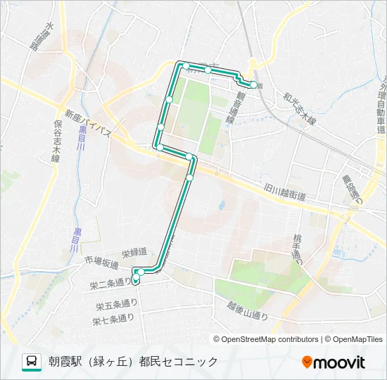 朝８３ バスの路線図