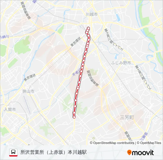本５５ バスの路線図