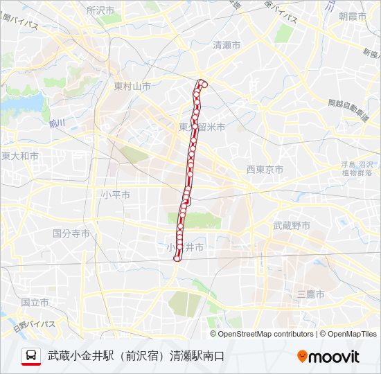 武１３ Bus Line Map