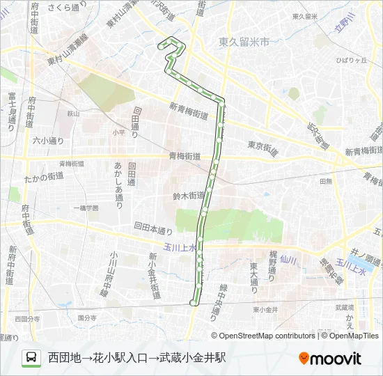武１４ バスの路線図