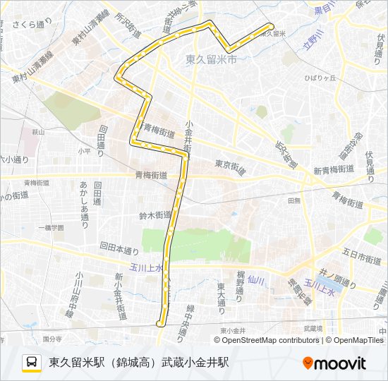 武２１ Bus Line Map