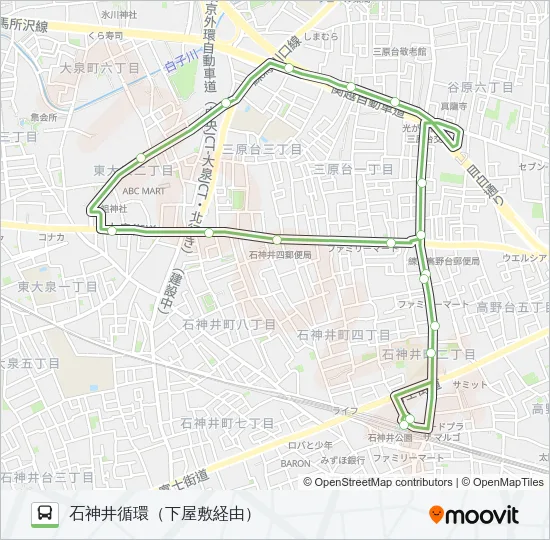 石０１ Bus Line Map