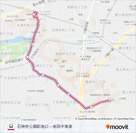 石２１ Bus Line Map