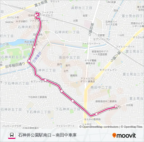 石２１ Bus Line Map