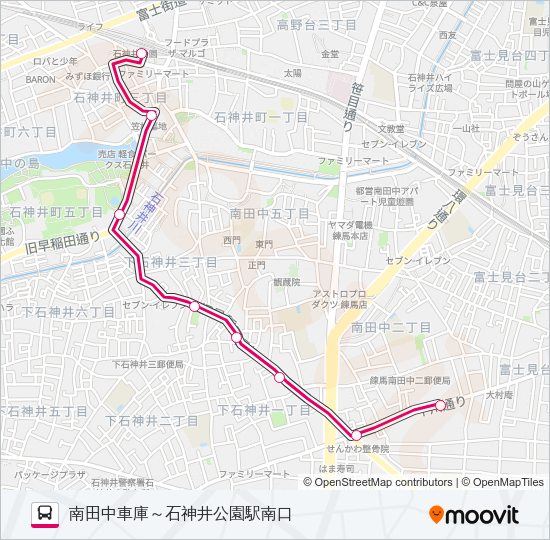 石２１ Bus Line Map