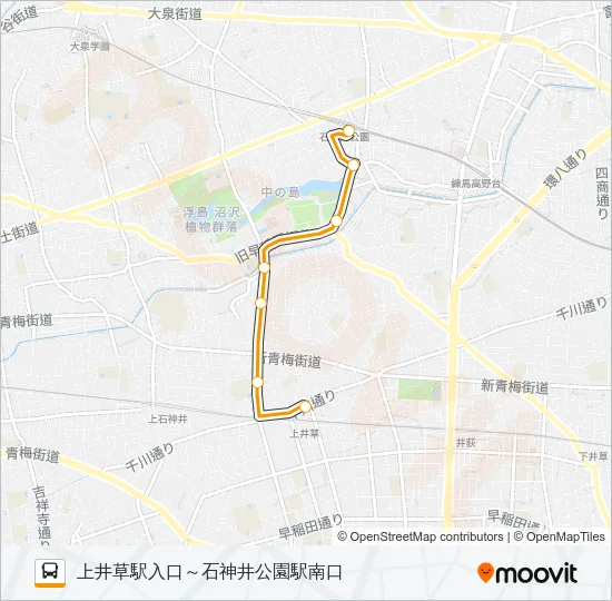 石２２ バスの路線図