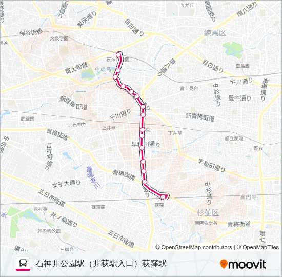 荻１１ Bus Line Map