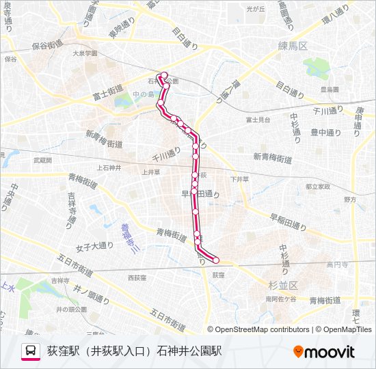 荻１１ Bus Line Map