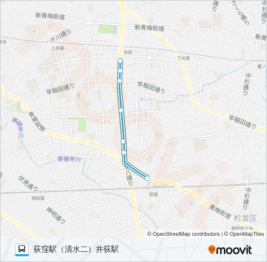 荻１２ Bus Line Map
