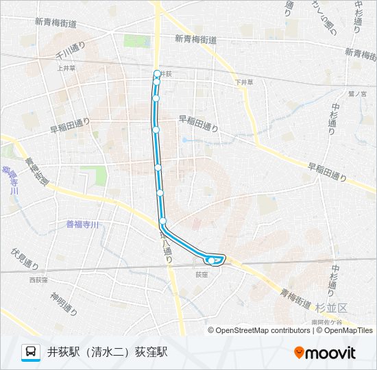 荻１２ Bus Line Map