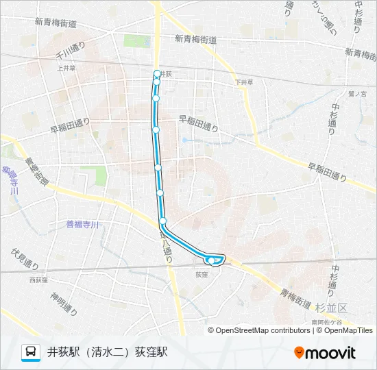 荻１２ Bus Line Map