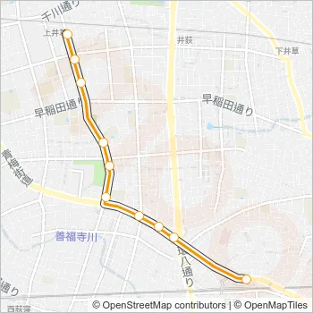 荻１３ Bus Line Map
