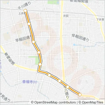 荻１３ Bus Line Map
