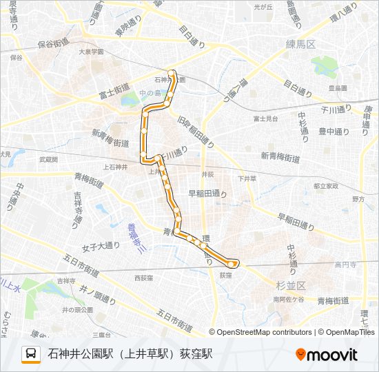荻１４ Bus Line Map