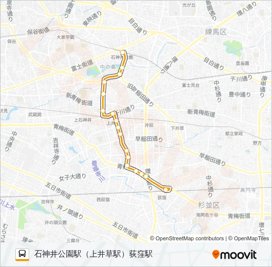 荻１４ Bus Line Map