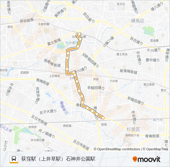 荻１４ Bus Line Map