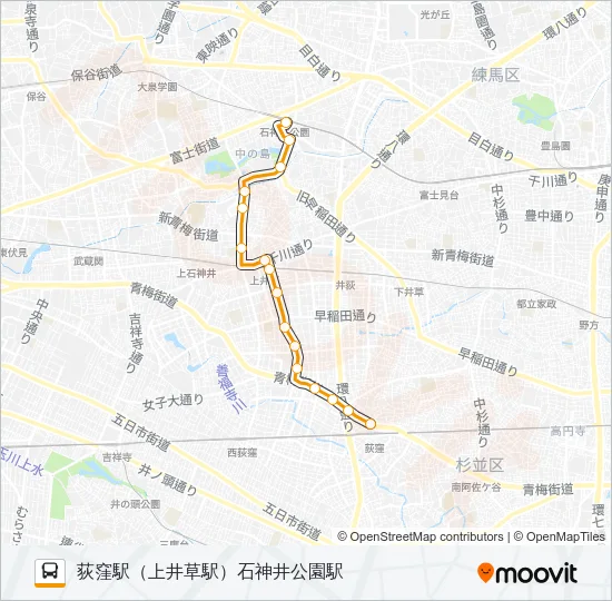 荻１４ Bus Line Map