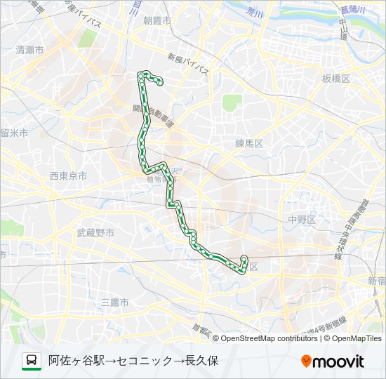 荻１５ Bus Line Map