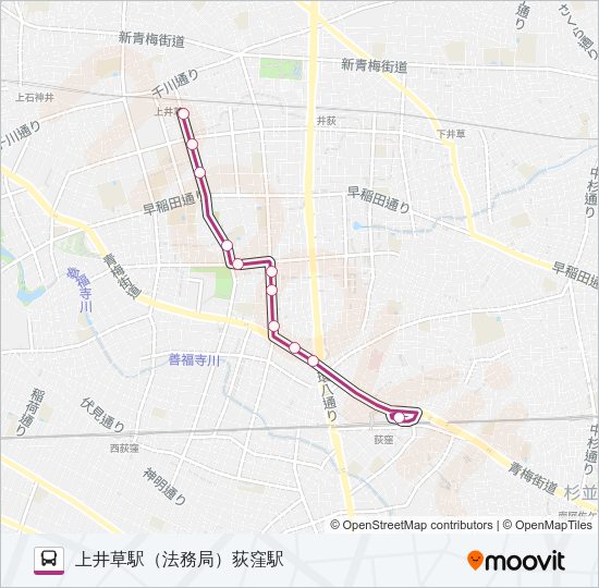 荻１６ Bus Line Map