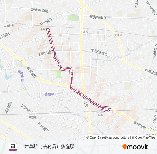 荻１６ バスの路線図