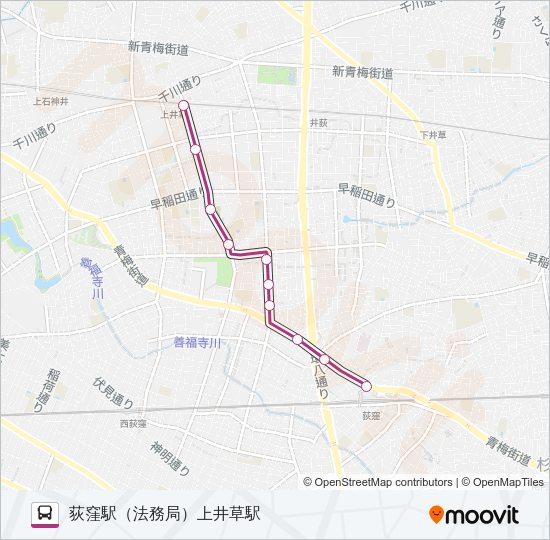 荻１６ Bus Line Map