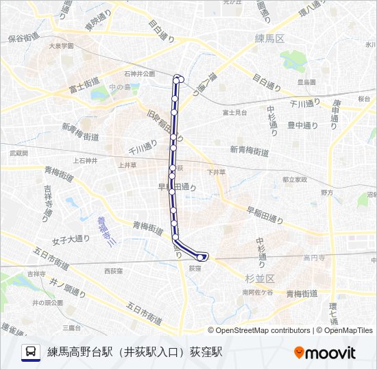 荻１７ Bus Line Map