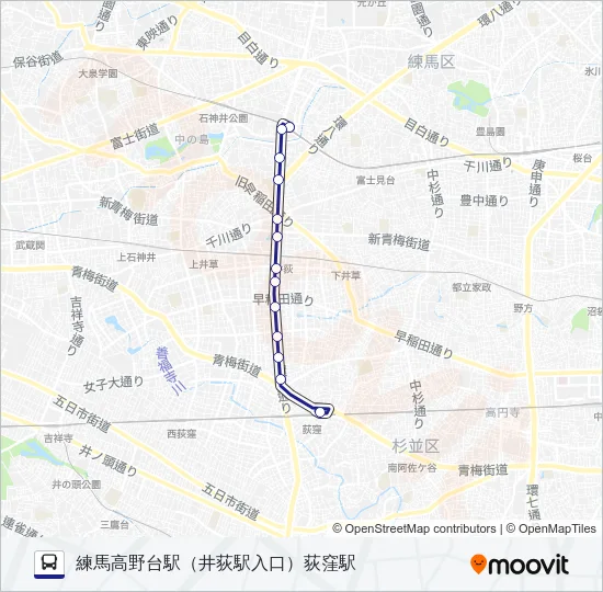 荻１７ Bus Line Map
