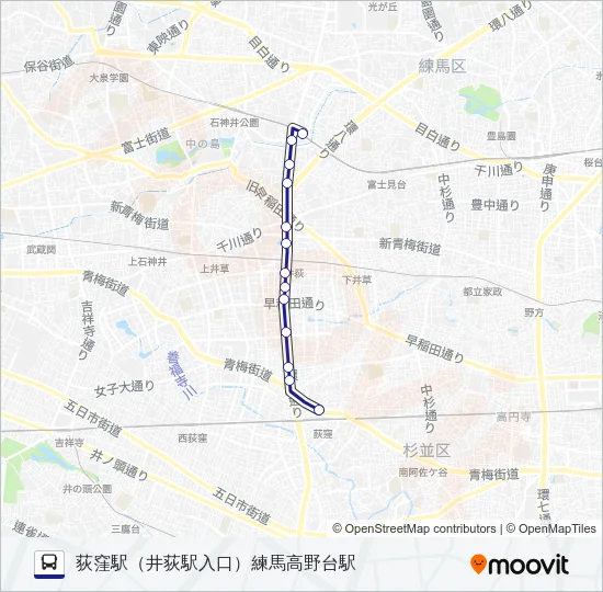 荻１７ Bus Line Map