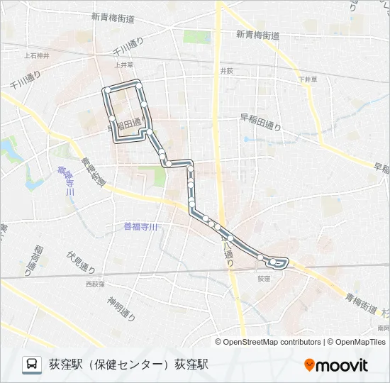 荻１８ Bus Line Map