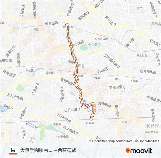 西０３ バスの路線図