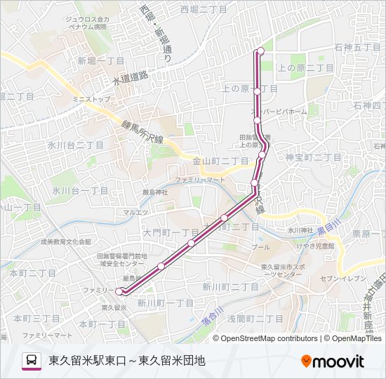久留２１ Bus Line Map
