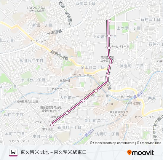久留２１ Bus Line Map