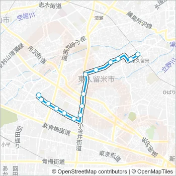 久留５２ Bus Line Map