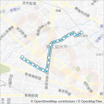 久留５２ Bus Line Map