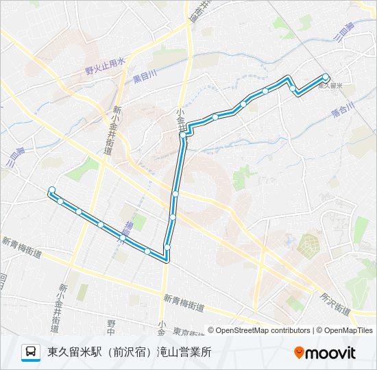 久留５２ Bus Line Map