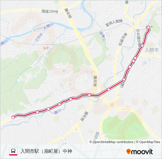 入市３３ バスの路線図