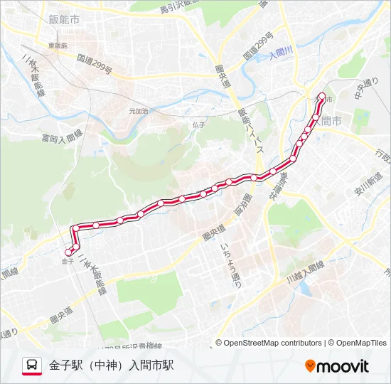 入市３４ バスの路線図