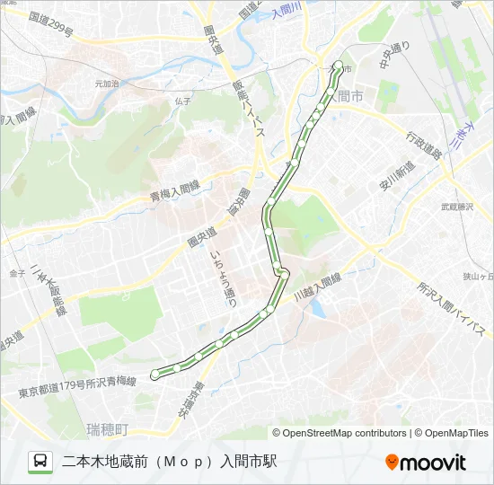 入市４３ バスの路線図