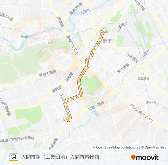 入市６１ バスの路線図