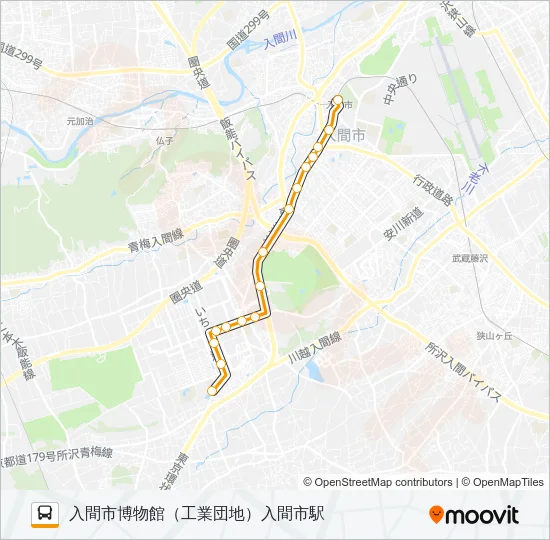 入市６１ バスの路線図
