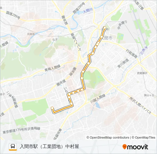 入市６２ バスの路線図