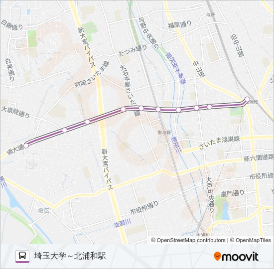 北浦０３ Bus Line Map