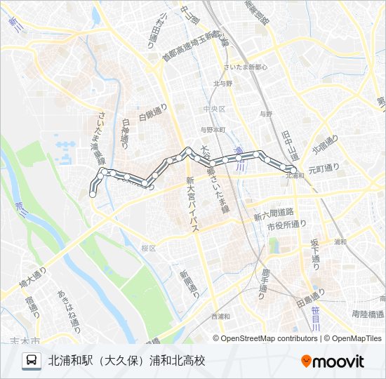 北浦１０ Bus Line Map