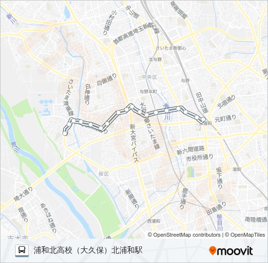 北浦１０ Bus Line Map