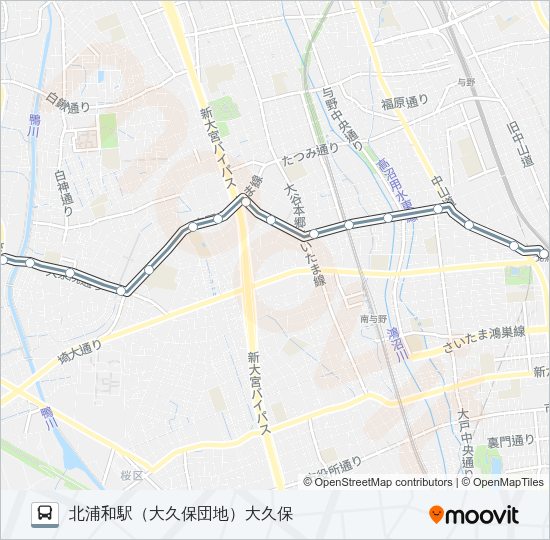 北浦１１ Bus Line Map